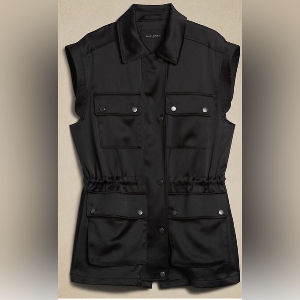 Banana Republic Satin Cargo Vest